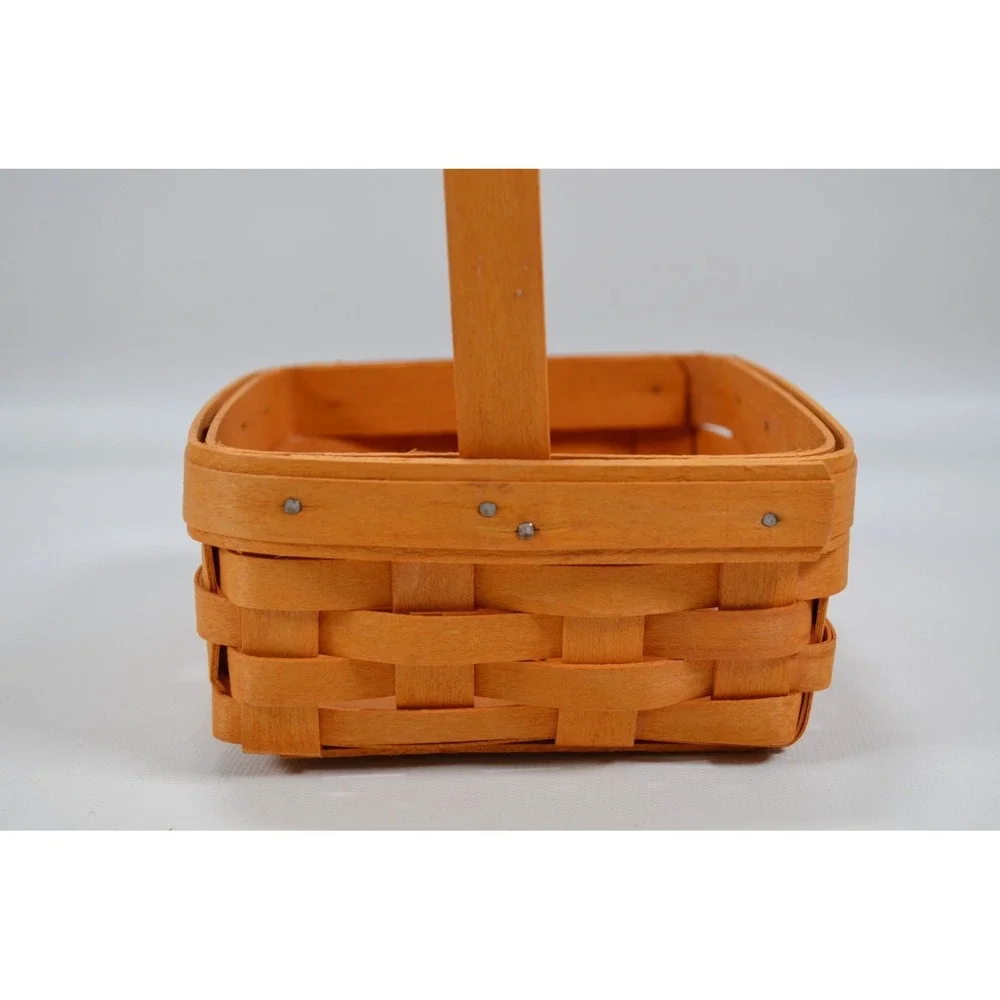 Longaberger 2001 Tarragon Basket Blue Cloth Liner‎ Clear Protector Single Handle